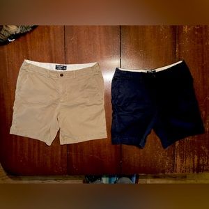 Abercrombie stretch 7” in shorts. Navy and khaki.